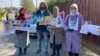 Kazakhstan - The protest of relatives of Xingiang's detainees. Almaty, 14 Oct 2021