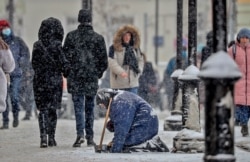 На улицах Москвы. Февраль 2021 года