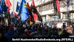 Акцыя пратэсту ўкраінцаў пад амбасадай Польшчы, архіўнае фота