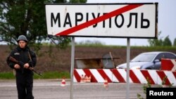 Блокпост украинских военных под Мариуполем