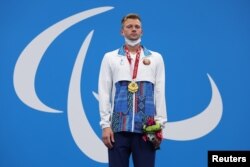 Ігар Бокі на подыюме Паралімпіяды ў Токіё 25 жніўня