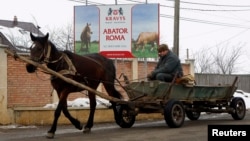 Запряженная лошадью повозка в Румынии