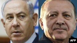 Türkiyə prezidenti Recep Tayyip Erdoğan (sağda) və İsrailin baş naziri Benyamin Netanyahu