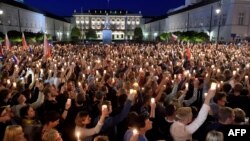 Пратэст у Варшаве супраць судовай рэформы. Ліпень 2017 году