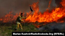 Ілюстрацыйнае фота. Пажар на Палтаўшчыне ва Ўкраіне, 23 красавіка 2019 году