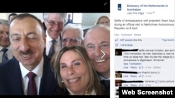 Azerbaijan -- Selfie with Azerbaijani prezident Ilham Aliyev made by Netherlands Ambassador, 8 April 2014