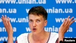 Ukraine -- Ukrainian pilot and MP Nadia Savchenko attends a news conference in Kyiv, August 2, 2016