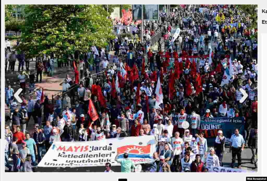 T&uuml;rkiyə, İstanbul. 1 Mayı qeyd etmək &uuml;&ccedil;&uuml;n Taksim Meydanına girmək istəyənlərlə polis arasında qarşıdurma. H&ouml;kumət bu tədbirə icazə verməyib. 1 may 2013