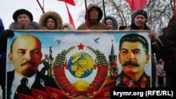 Севастополь. Плакат со Сталиным на митинге местной ячейки КПРФ. 2015