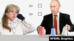 Элла Памфилова и Владимир Путин, коллаж