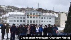 Акция протеста жителей Сахалина против передачи Курильских островов 